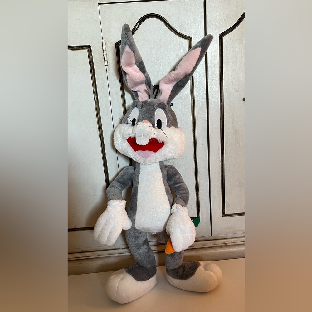 Large Aurora Looney Tunes Bugs Bunny holding carrot bendable ears Cartoon